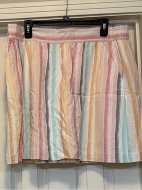 LOFT Pastel Multi-Stripe Mini Skirt